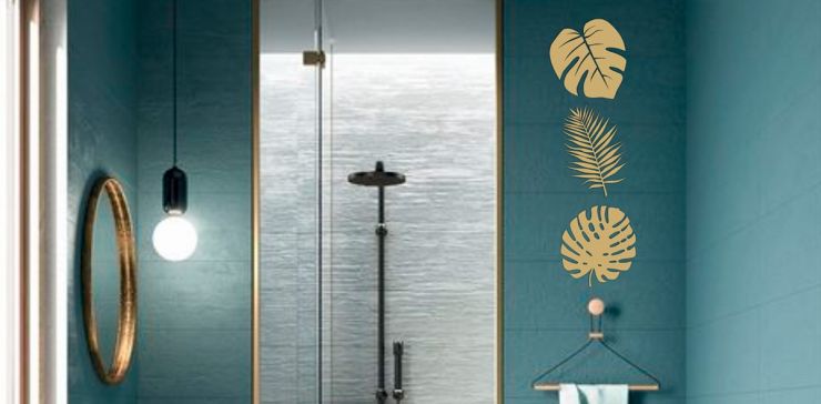 Set de 3 Figuras Chico Decorativas para Pared Naturaleza Dorado