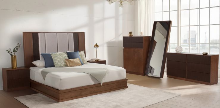 Recámara King Size Nexus Café 6 Piezas