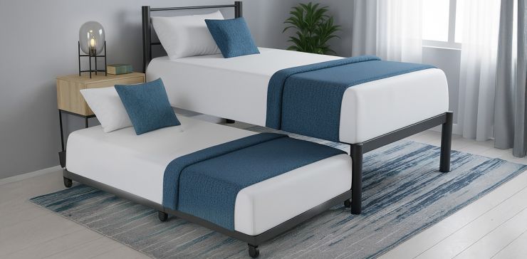 Cama Individual con Cama Baja Frida Gris