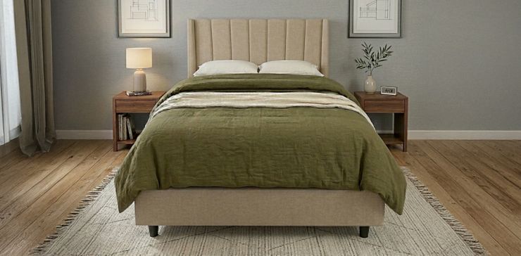 Cama Matrimonial Vittoria Hs Beige