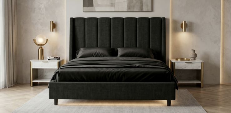 Cama Matrimonial Vittoria Hs Negro