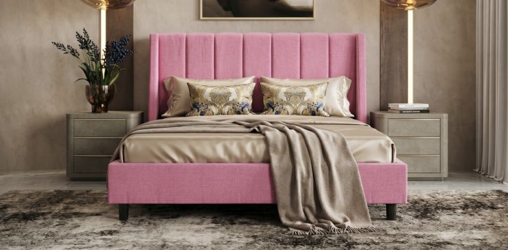 Cama Matrimonial Vittoria Hs Rosa