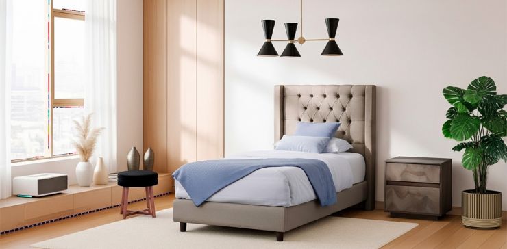 Cama Individual Valeria Beige