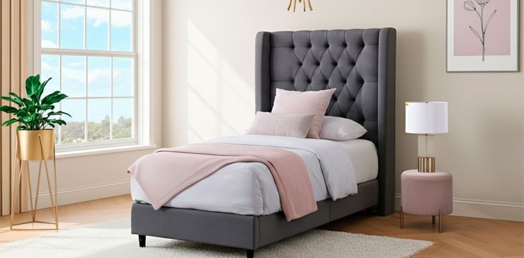 Cama Individual Valeria Gris