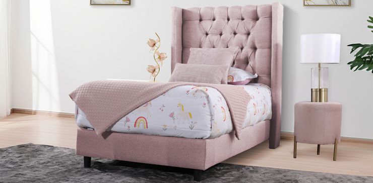 Cama Individual Valeria Rosa