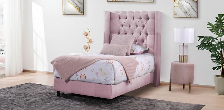 Cama Individual Valeria Rosa