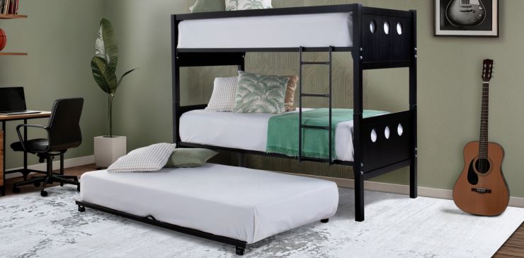 Litera Individual-Individual Elena Café con Cama Baja Alondra Juvenil