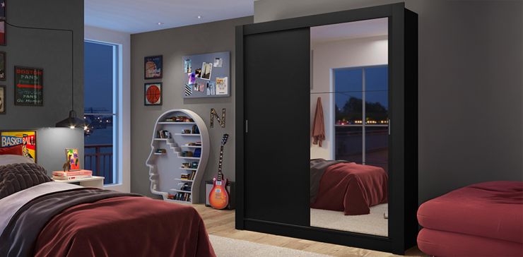 Armario Con 2 Cajones Denver Negro