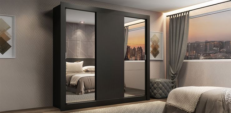 Armario con 2 Cajones Linn Negro