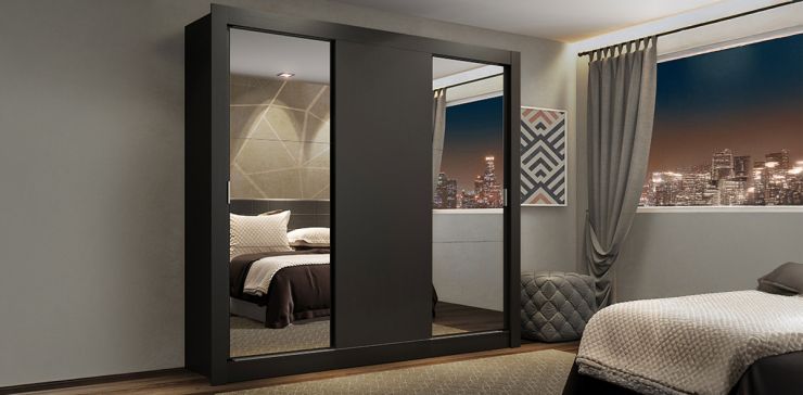 Armario con 4 Cajones Linn Negro