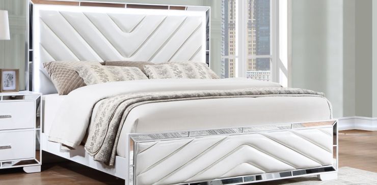 Cama King Size Celina-White  Blanco