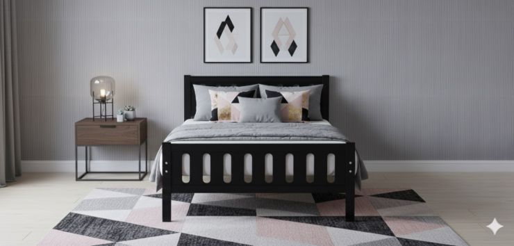 Cama Matrimonial Elena Café Oscuro