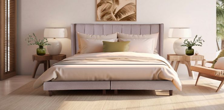 Cama King Size Sander Beige