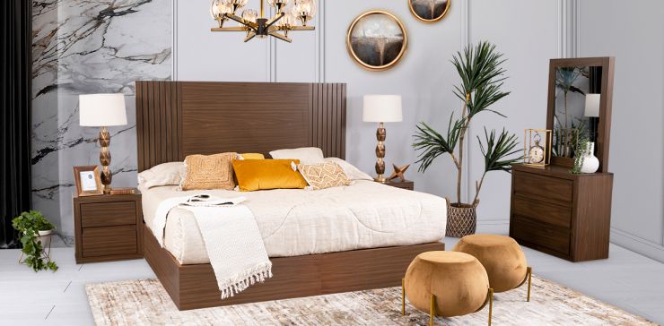 Recámara King Size Beluga Café 5 Piezas