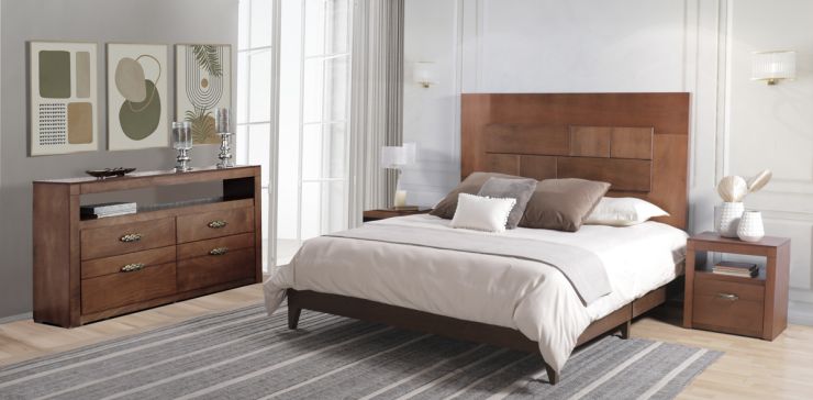 Recámara King Size Emily Café 4 Piezas