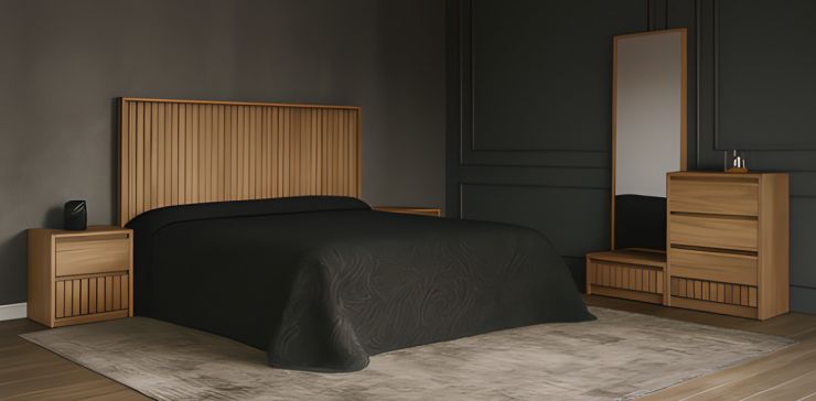 Recámara King Size Portugal Beige 5 Piezas