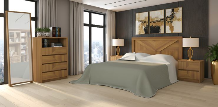 Recámara King Size Qatar Café 5  Piezas