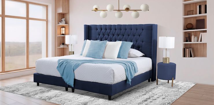 Cama King Size Valeria Azul