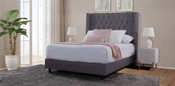 Cama Matrimonial Valeria Gris