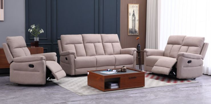 Sala con Reclinables Gwen Café 3 Piezas