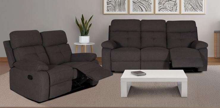 Sala Reclinable Toronto Gris Obscuro