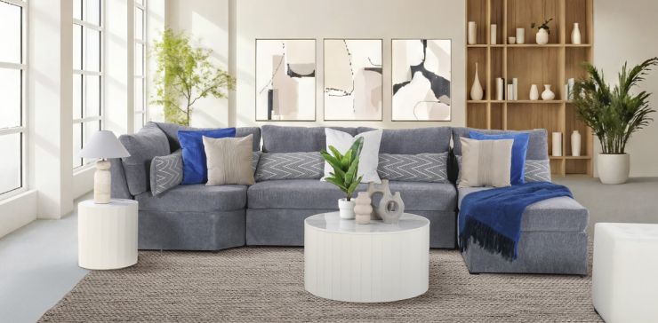 Sala Modular Alize Gris con Esquinero 3 Piezas