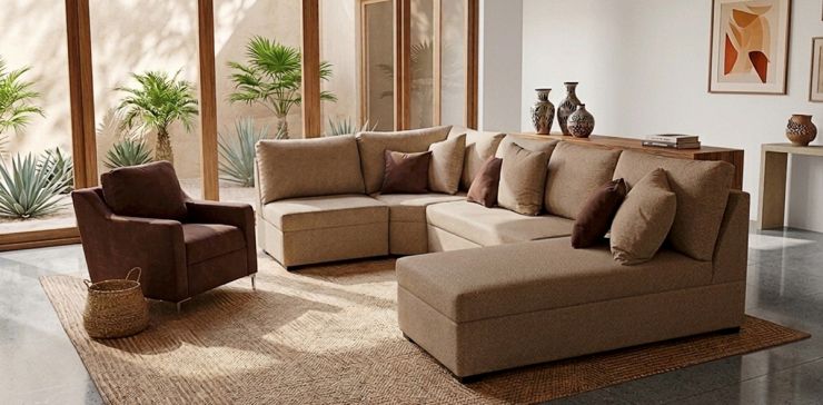 Sala Modular Alize Promo HS Beige 4 Piezas