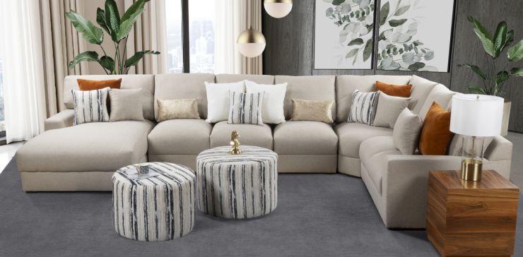 Sala Modular Izquierda 7 Piezas Amira New Beige