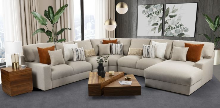 Sala Modular Derecha 5 Piezas Amira New Beige