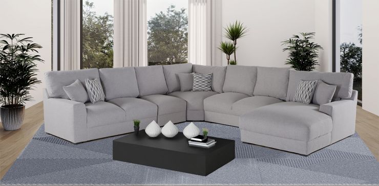 Sala Modular Amira New Plata 5 Piezas 