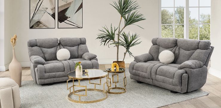 Sala Kelly Gris 2 Piezas