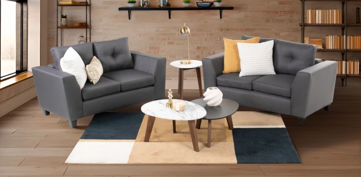 Sala de Dos Sofás 2 Plazas Louis Gris