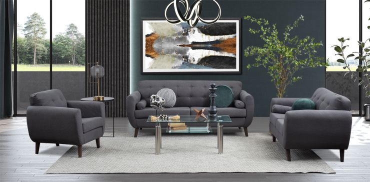 Sala Monet Gris 3 Piezas