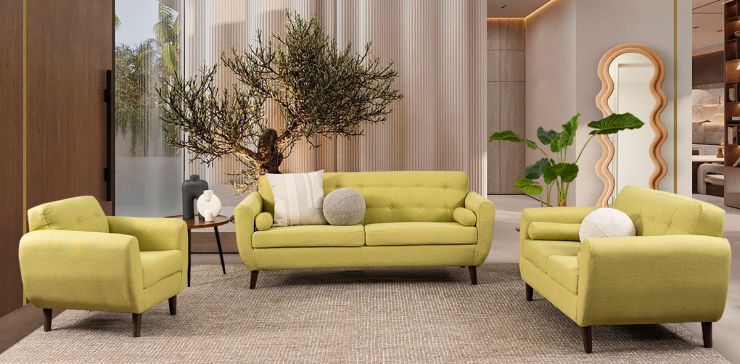 Sala Monet Verde 3 Piezas