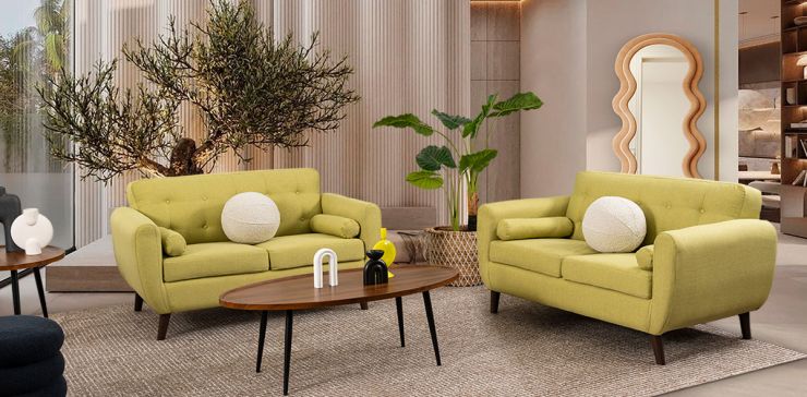 Sala de Dos Sofás 2 Plazas Monet Verde