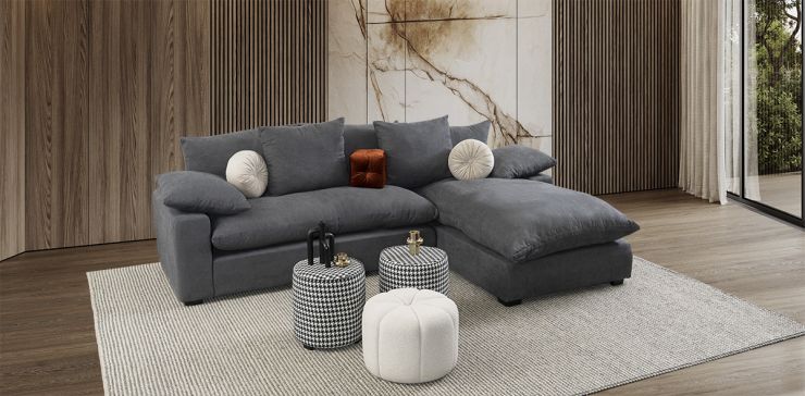 Sala en L Derecha Cloud Gris