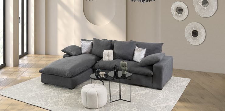 Sala en L Izquierdo Cloud Gris