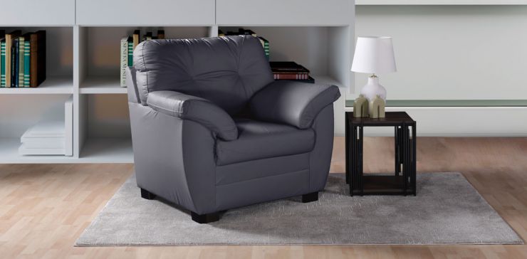Sillón de Piel Derby Confort Tz Gris
