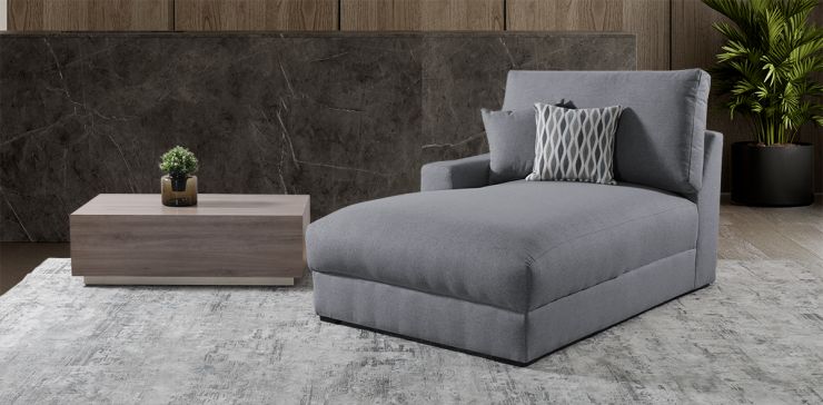 Sillón Largo Brazo Izquierdo Amira New Gris