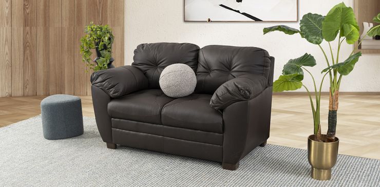 Sofá 2 Plazas de Piel Derby Café