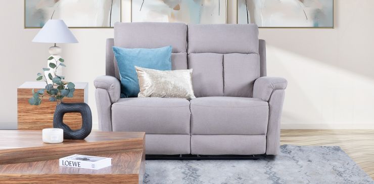 Sofá 2 Plazas con Reclinables Gwen Café