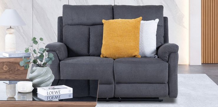 Sofá 2 Plazas con Reclinables Gwen Gris