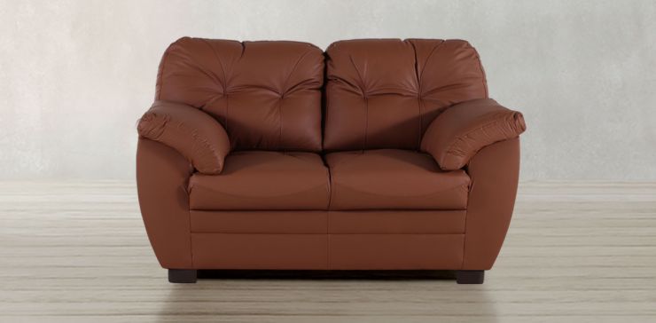 Sofá 2 Plazas de Piel Derby Tz Naranja