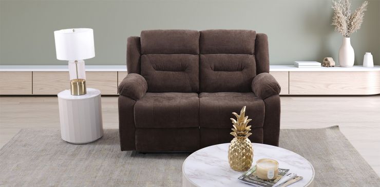 Sofá 2 Plazas con Reclinables Kaipu Café