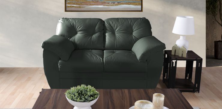 Sofá 2 Plazas de Piel Derby Confort Tz Verde