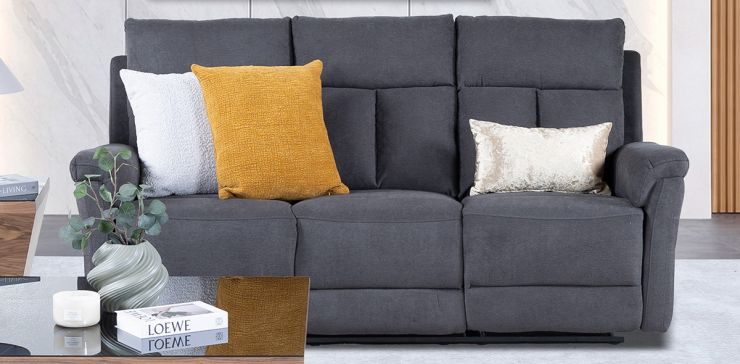 Sofá con Reclinables Gwen Gris