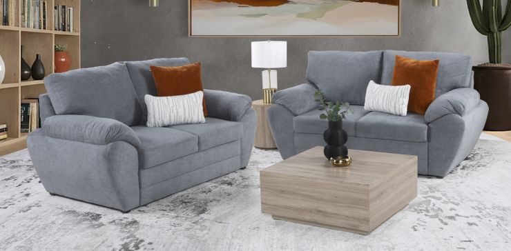 Sala de Dos Sofás 2 Plazas Sonic Gris