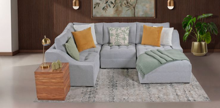 Sala Modular con Esquinero Zonet Gris 4 Piezas