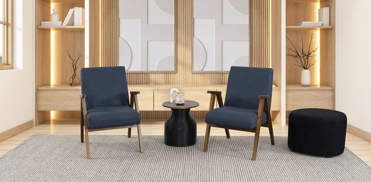 Set de 2 Sillones Norton Azul Marino