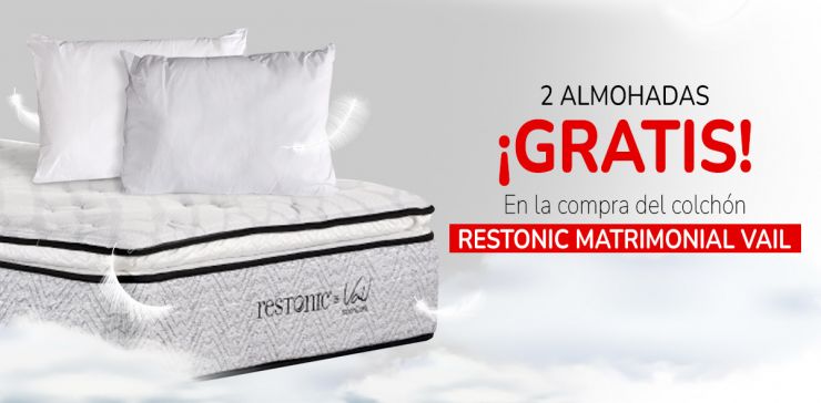 Restonic Gratis 2 Almohadas Vail Colchón Matrimonial